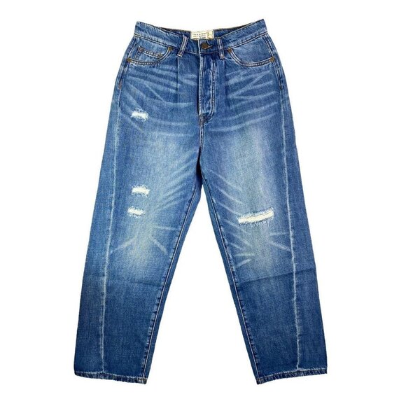 Free People x SANDRINE ROSE Women's Wide Fit Distressed Paper Jeans Size 28 - Picture 2 of 12